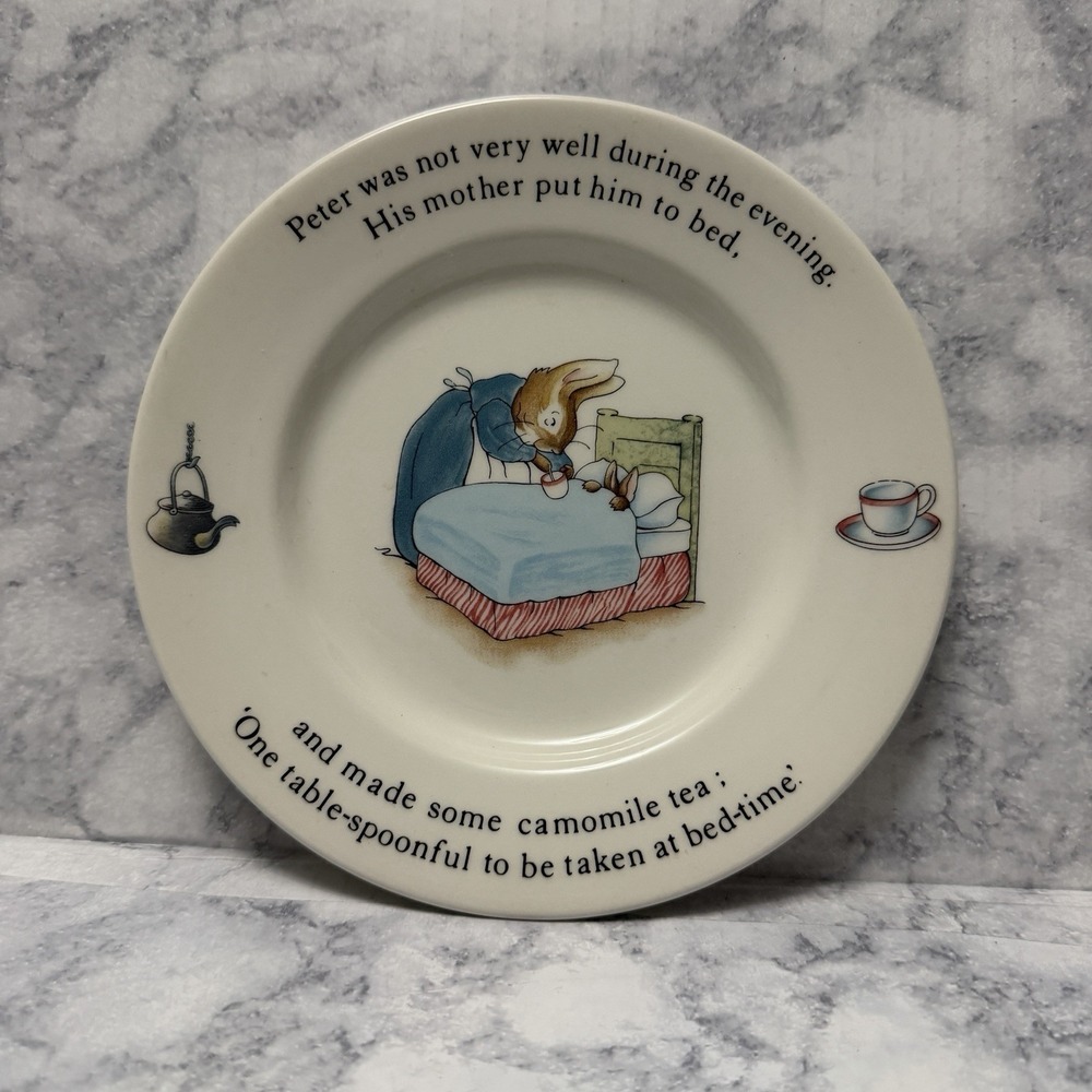 Wedgwood Peter Rabbit Plate Etruria Barlaston Beatrix Potter England‎ 7"